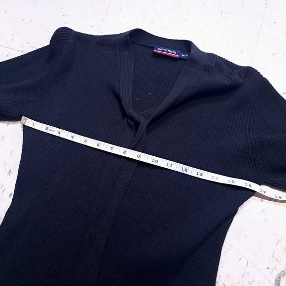 Denver hayes | Black long sleeved Ribbed Knit Sweater with Tie Detail - Picture 8 of 8